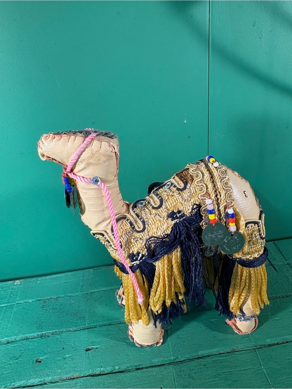 Hand‑Embroidered Decorative Horse – Folk Art Textile Sculpture
